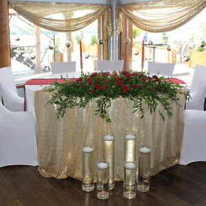 obrus złoty cekinowy