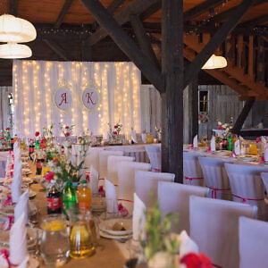 kurtyna led, oswietlenie led wesele, dekoracje slubne