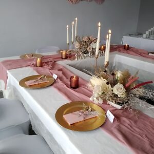 świecznik różowo złoty