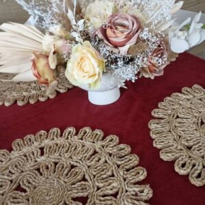 obrus prezydialny bordowy velvet